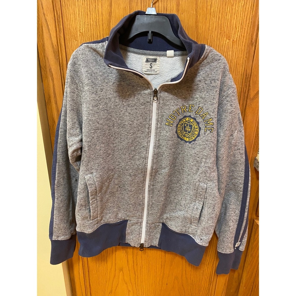 Notre‎ Dame Fighting Irish Tailgate Zip Up Jacket Gray Blue Women's Sz S